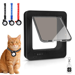 Fantspati smart cat door front view, compact design for interior and exterior use.