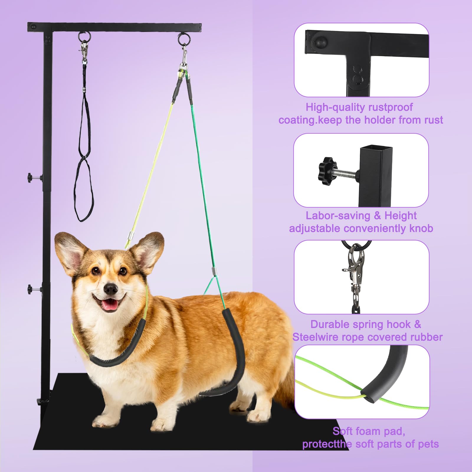 FANXSVL small‑medium dog hammock comforts pets during grooming sessions.