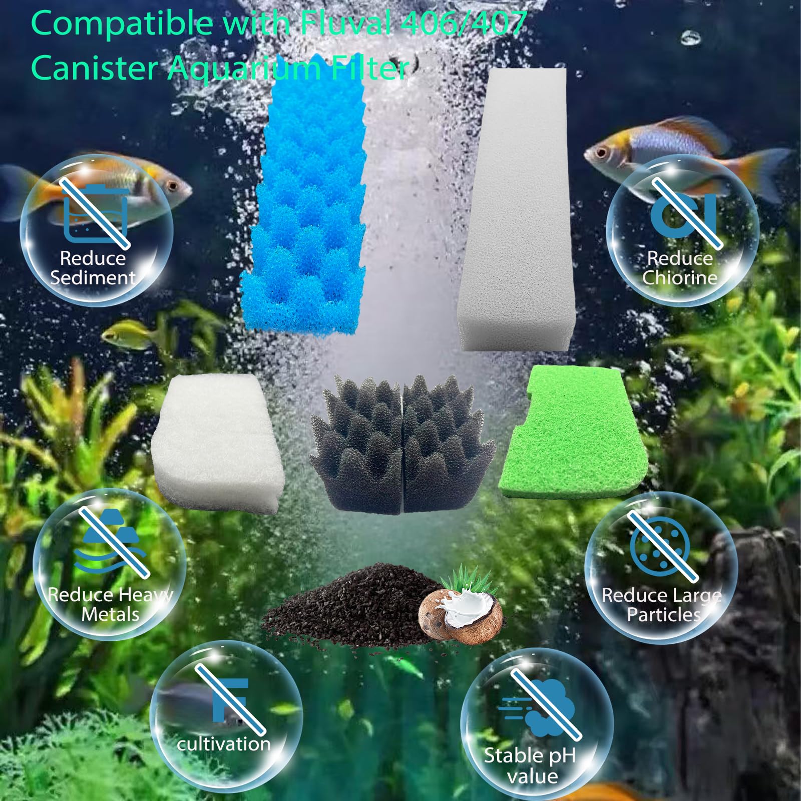 FAPBCC activated carbon packs for clearer aquarium water