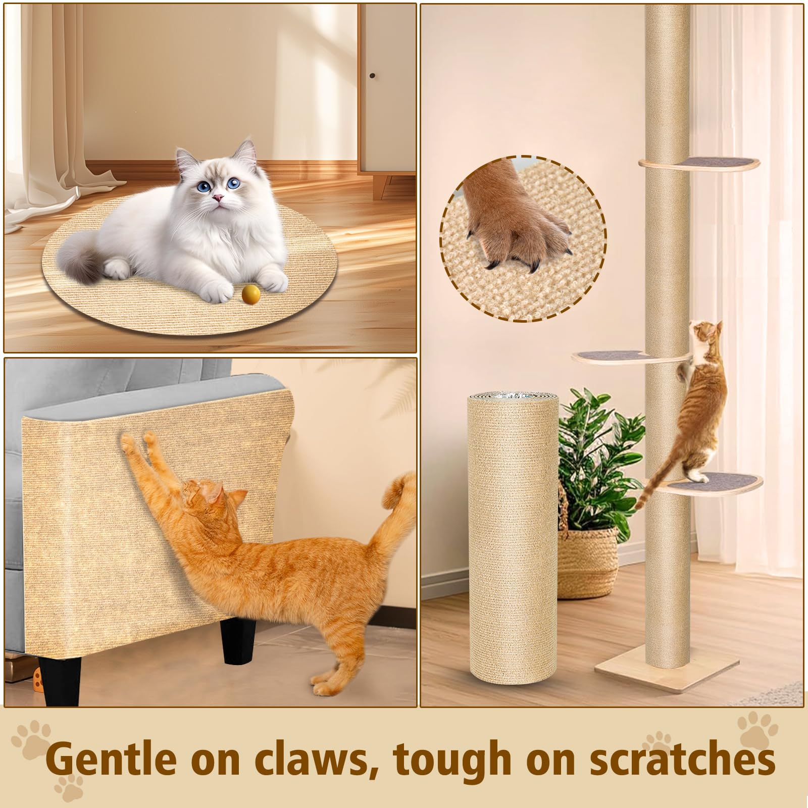 Farhming DIY scratch mat with adhesive back is easy to install on a couch.