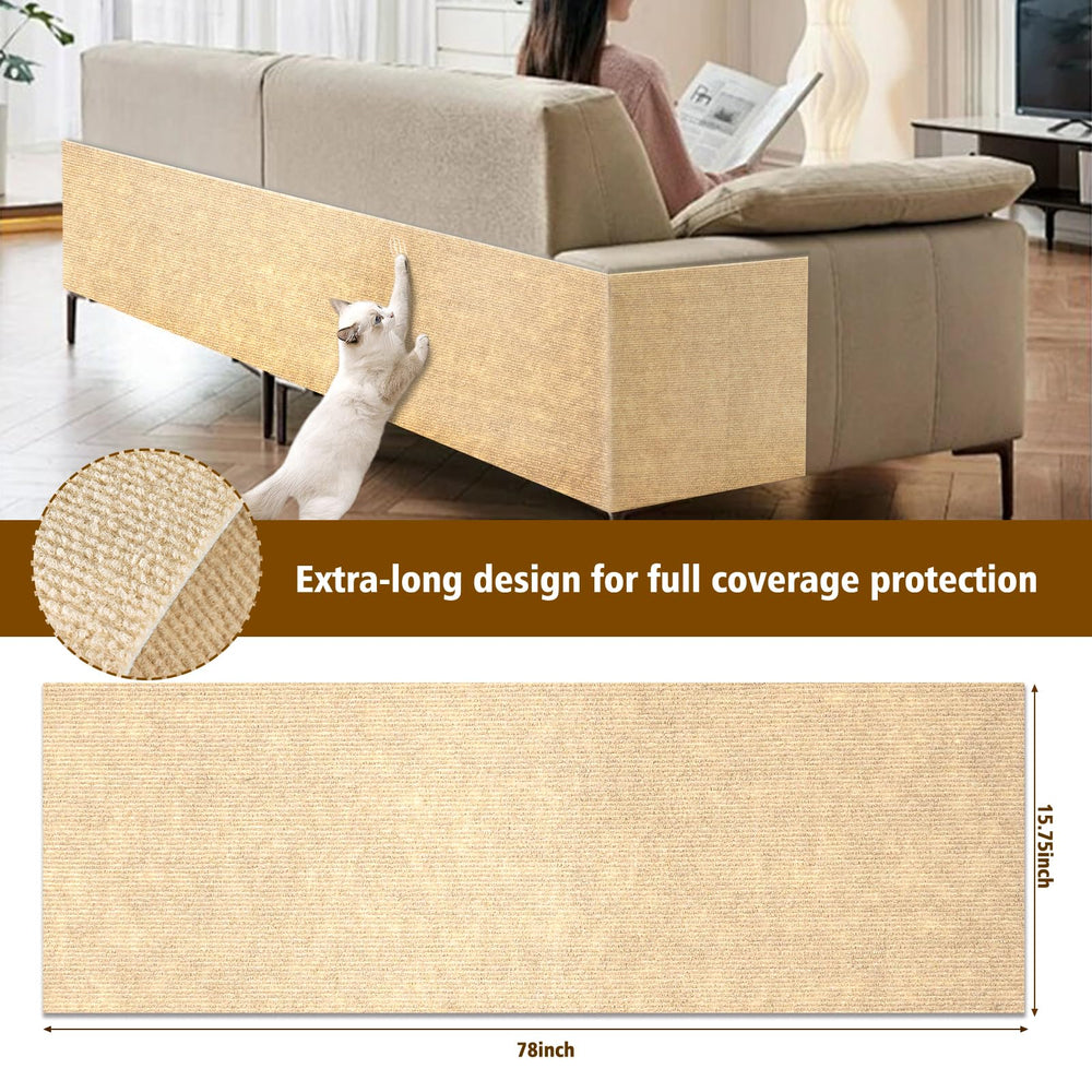 Farhming soft felt scratch pad offers paw friendly outlet for cats.