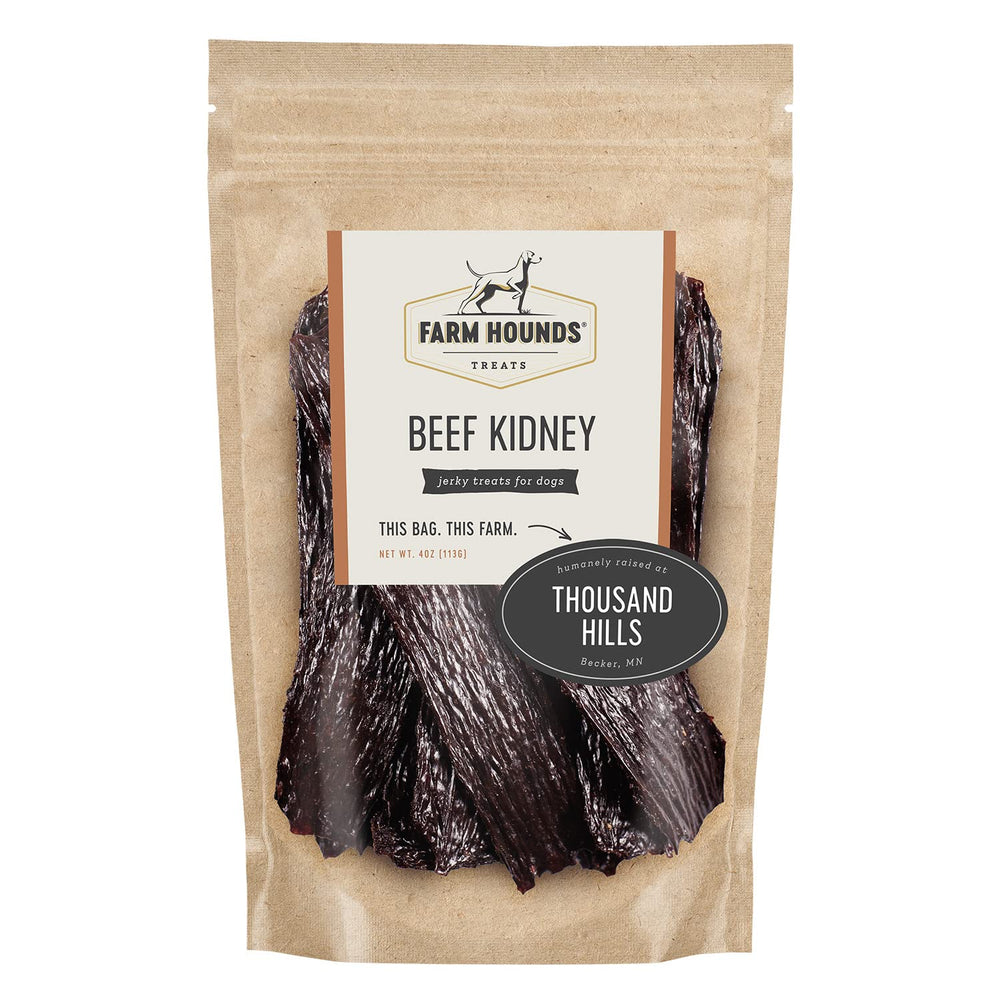 Farm Hounds Beef Kidney Jerky pack front – ideal training reward for dogs