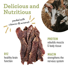 USA-made Farm Hounds Duck Jerky label highlights humane sourcing and quality.