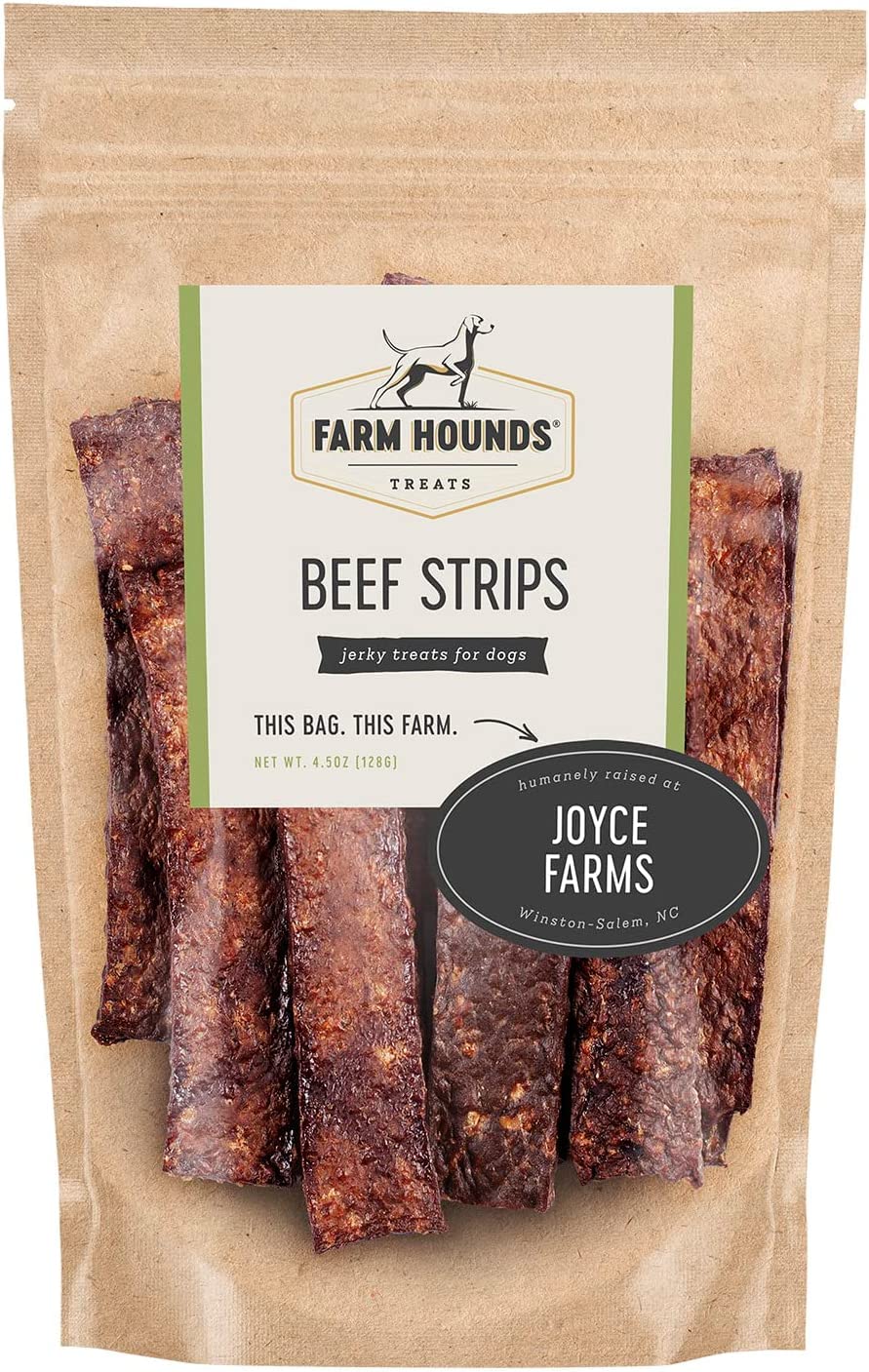 Farm Hounds Beef Strips training-friendly treats for dogs of all sizes.