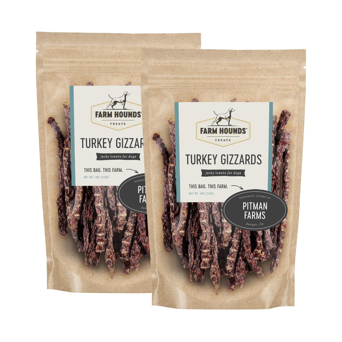 Farm Hounds turkey gizzards jerky – training treat for dogs