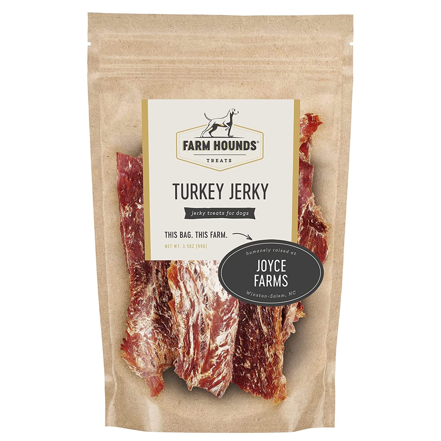 Farm Hounds Turkey Jerky break-to-size pieces for training rewards.