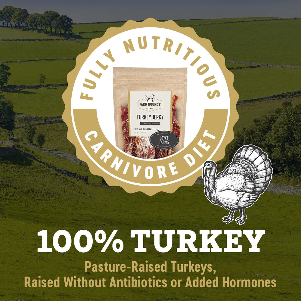Farm Hounds Turkey Jerky made from humanely raised turkey for quality.