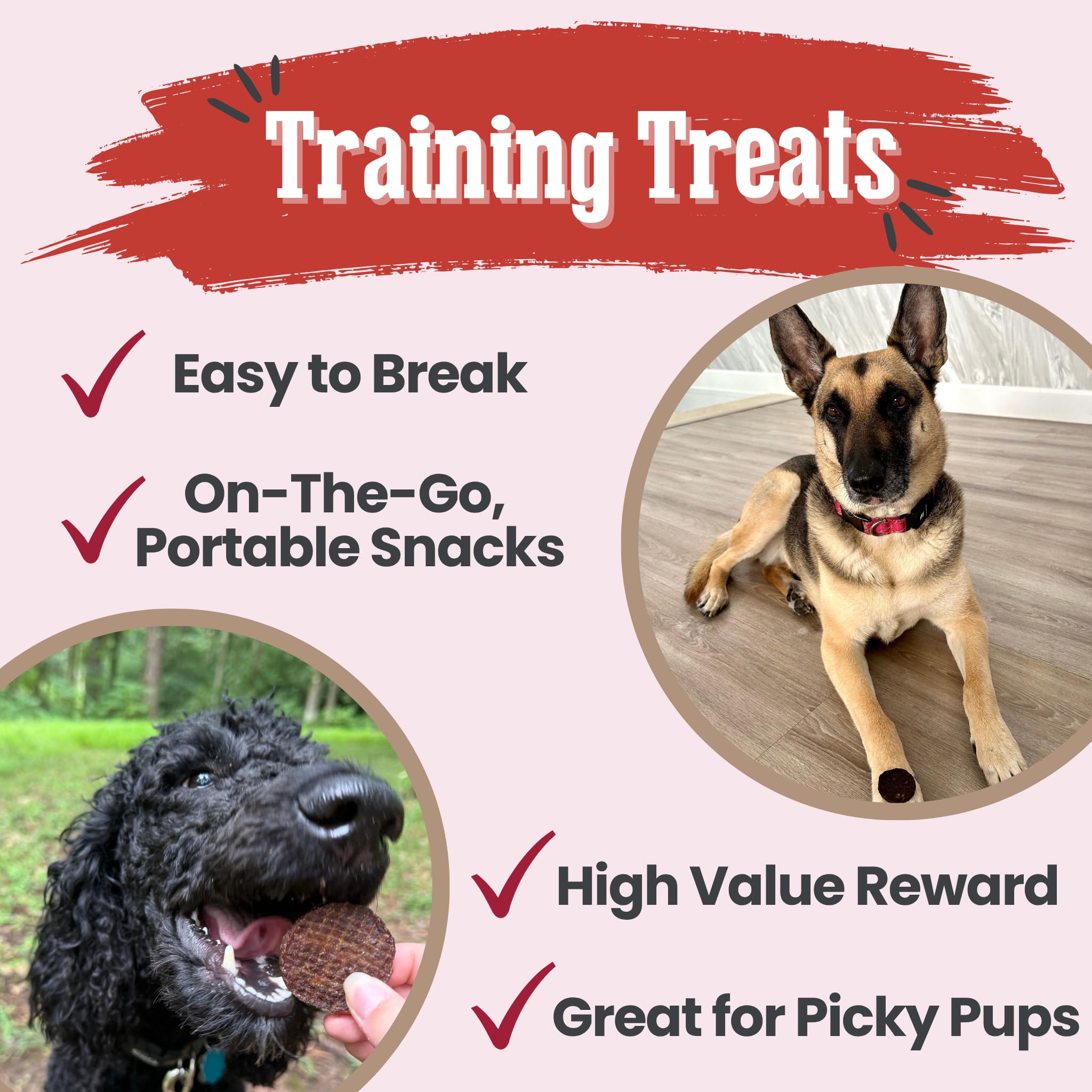 Farm To Pet beef chips puppy-training-pieces, easy-to-break treats great for puppy sessions.
