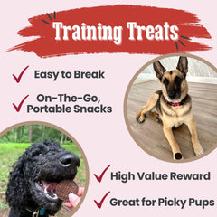 Farm To Pet beef chips puppy-training-pieces, easy-to-break treats great for puppy sessions.