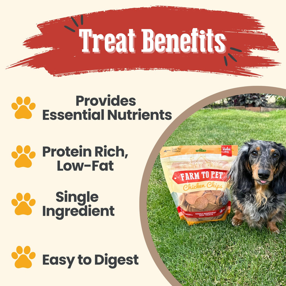 Farm To Pet Chicken Chips serving idea dog training