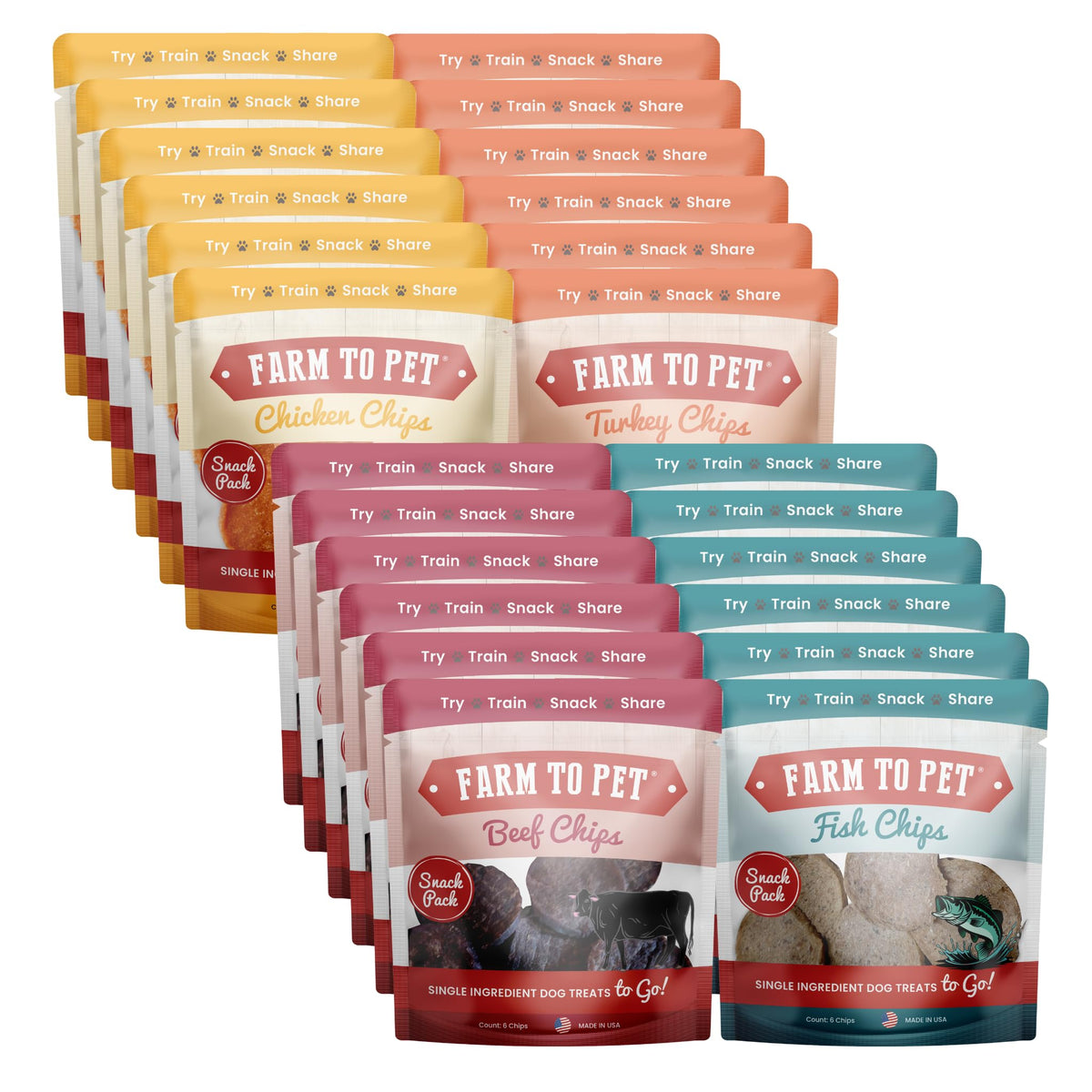 Farm To Pet chicken treat chips deliver high-protein training bites.