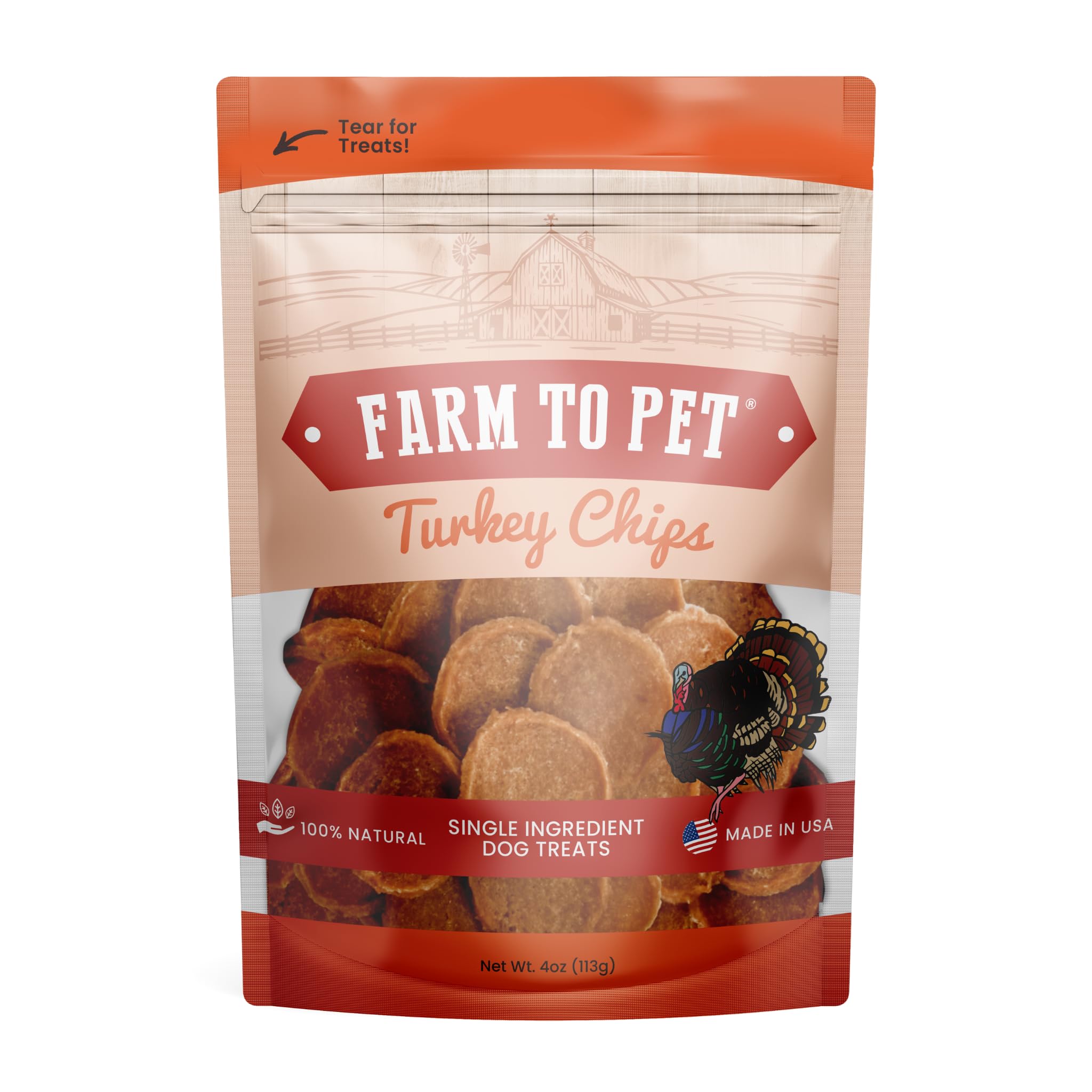 Farm To Pet 1-ingredient turkey chip for training rewards
