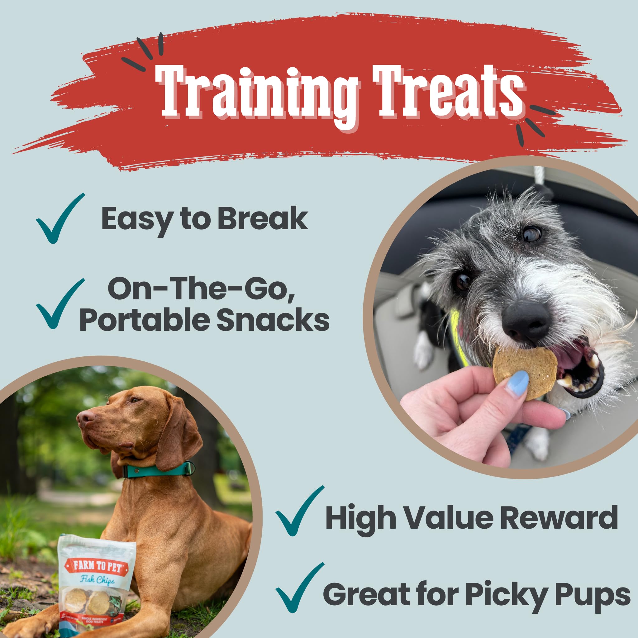Farm To Pet training treats for dogs, crisp bites for quick sessions.