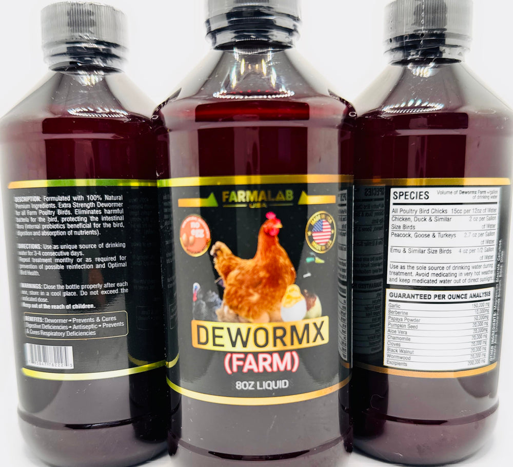Farmalab natural dewormer baby chicks, safe for growing juveniles.