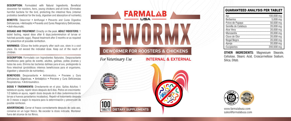 Farmalab Natural Dewormer dosage guidelines are easy to follow.