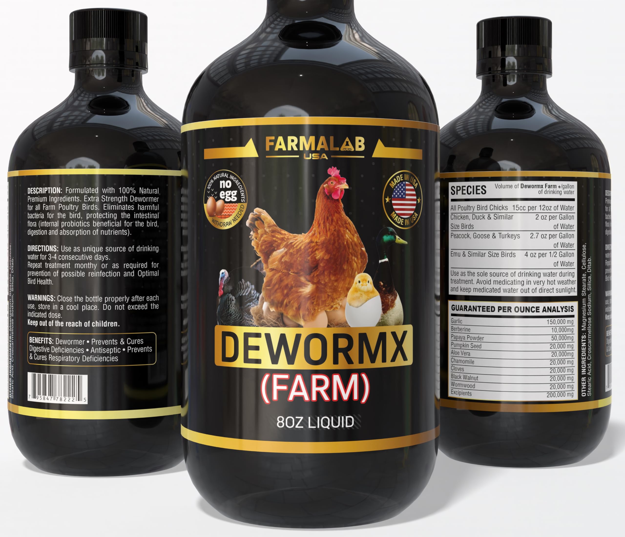 Farmalab natural dewormer hens feeding, supports healthy flock management options.