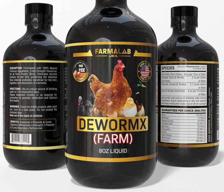 Farmalab natural dewormer hens feeding, supports healthy flock management options.