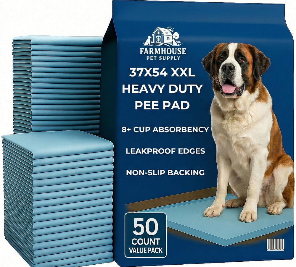 Farmhouse Pet Supply extra-large 37x54 pee pad pack for large dogs with broad coverage