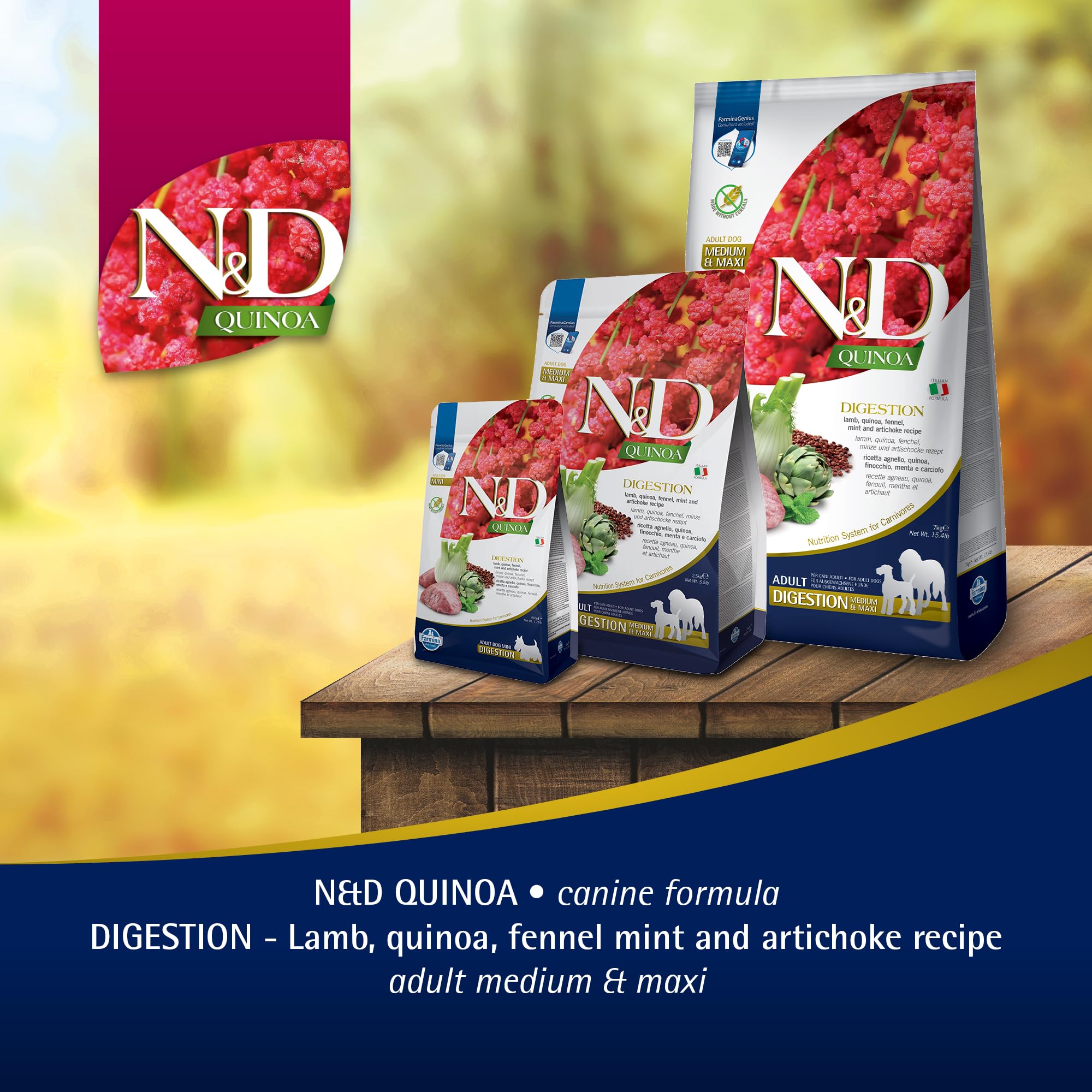 Farmina Digestion Lamb nutrition label close-up highlights minerals