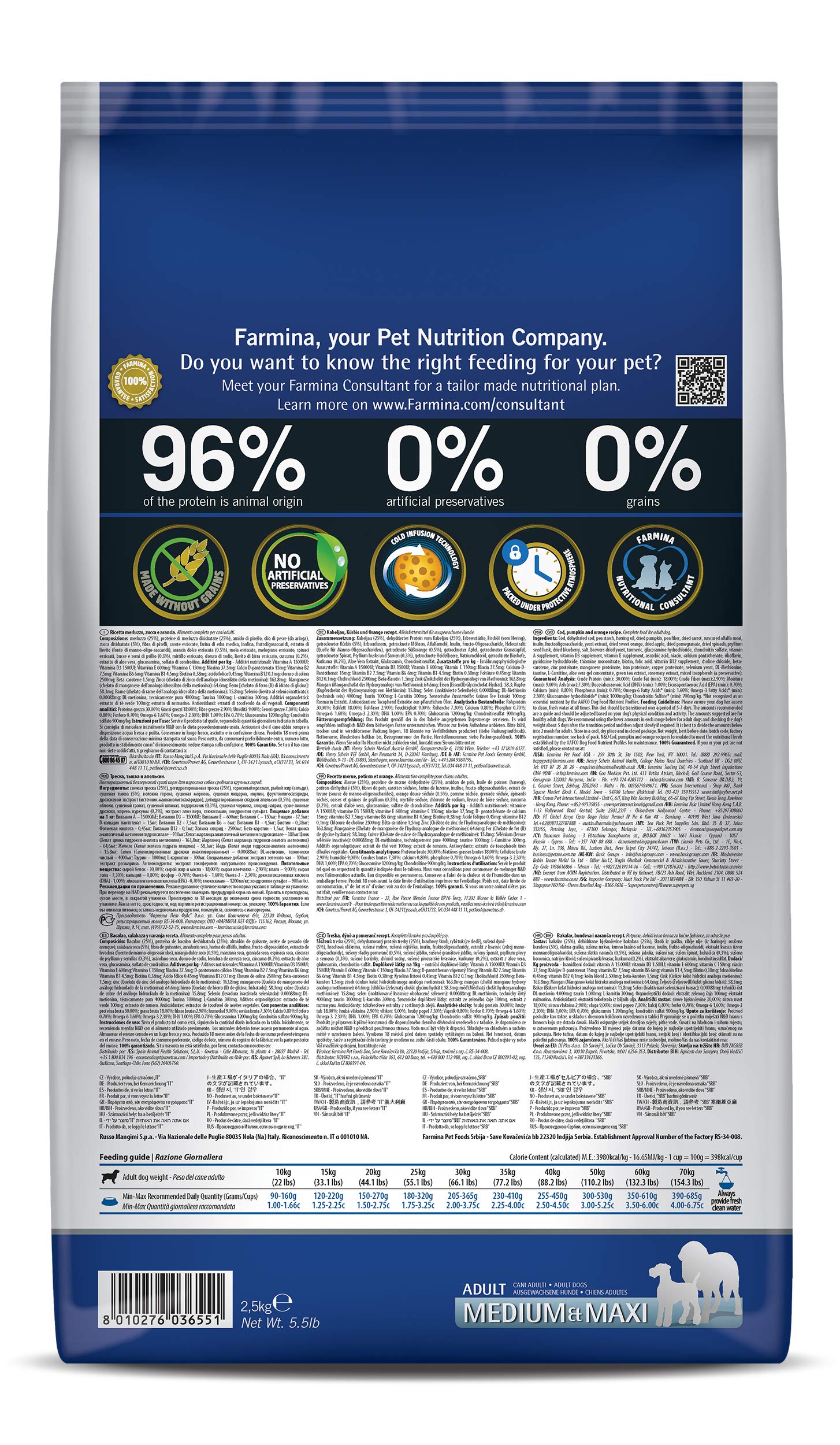 Farmina N&D Ocean Cod kibble close-up highlighting textures for adult nutrition