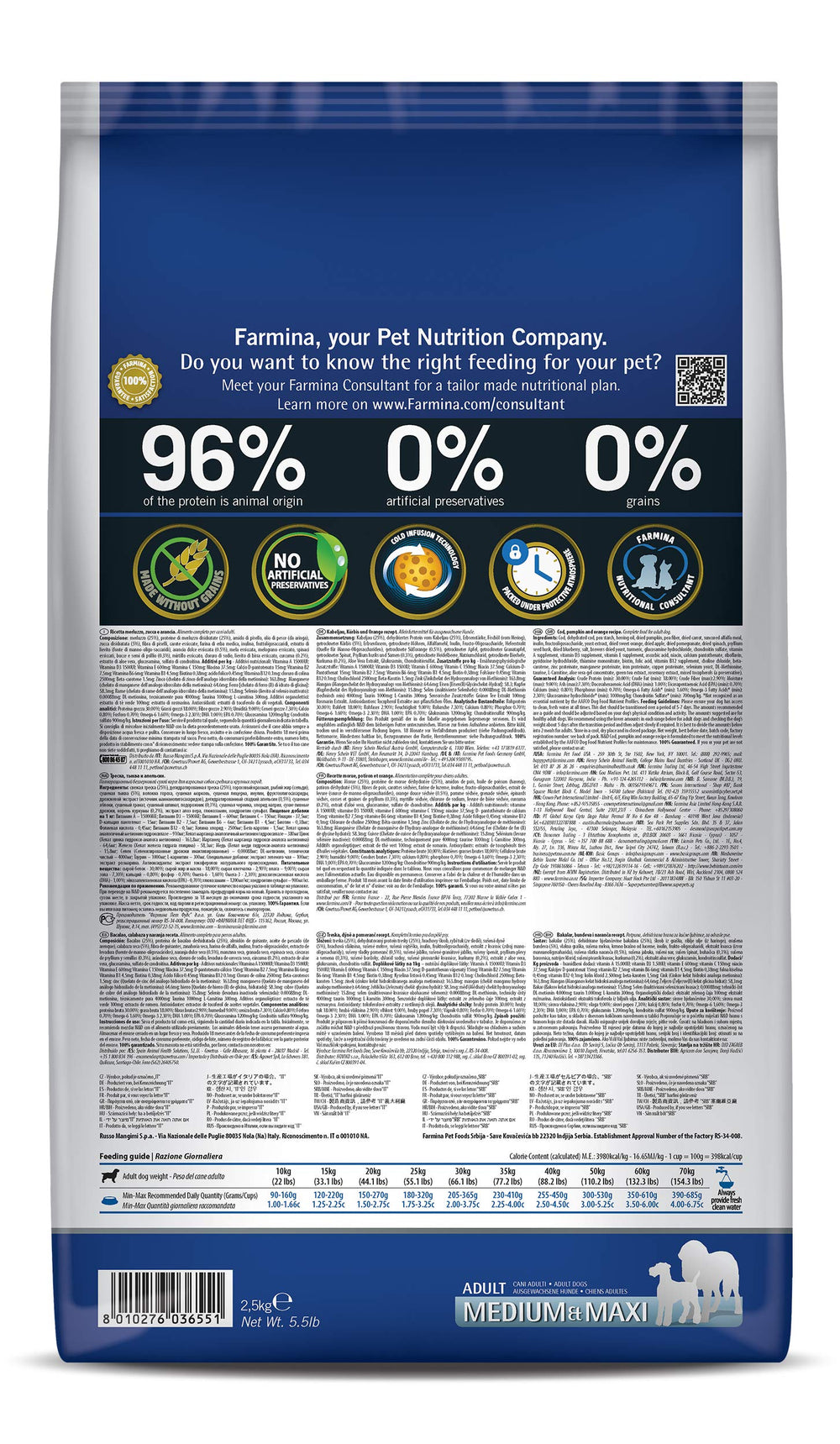 Farmina N&D Ocean Cod kibble close-up highlighting textures for adult nutrition