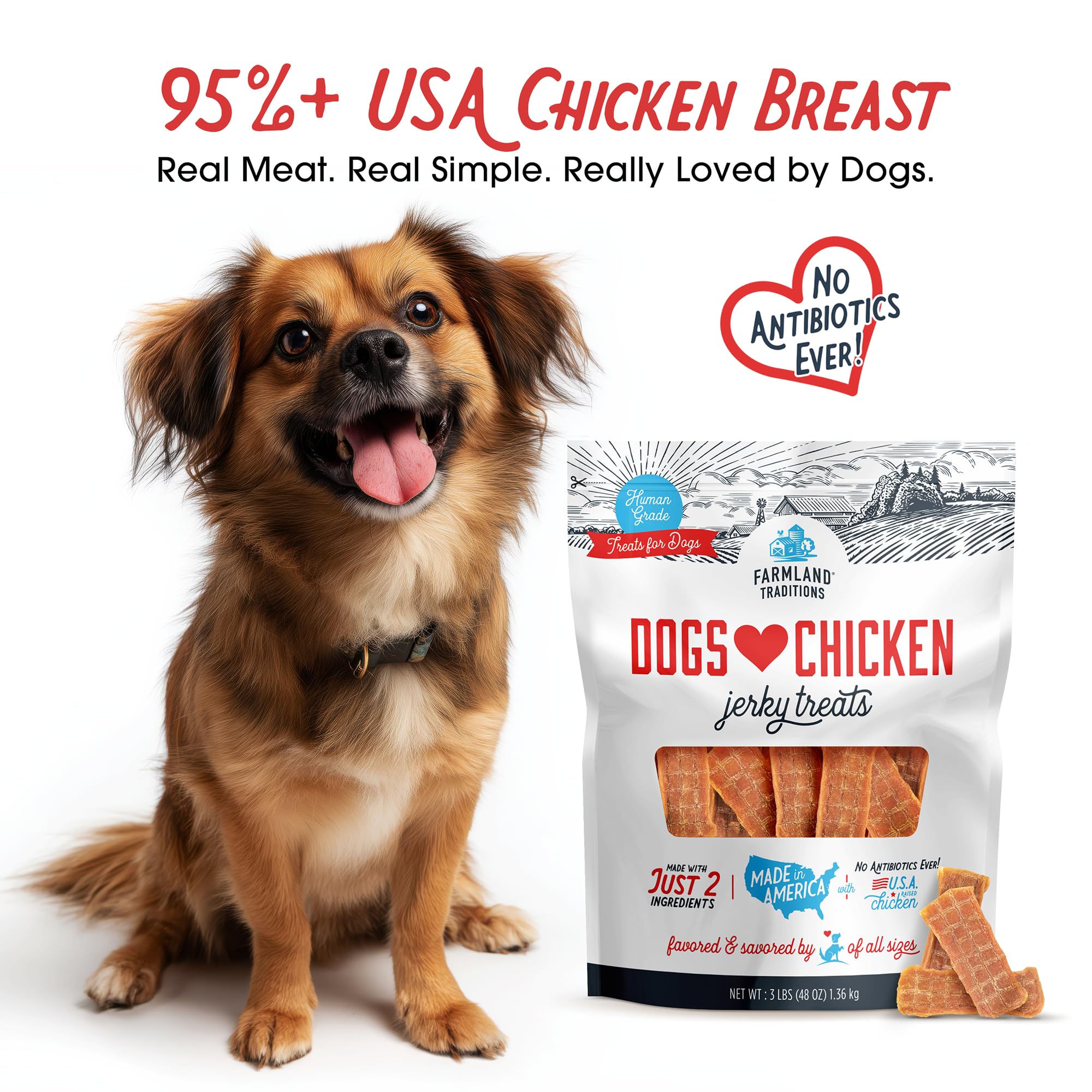 Farmland Traditions Jerky whole piece ideal for larger dogs