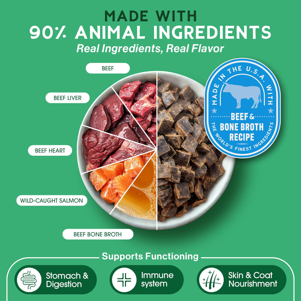 Farmland Traditions Good List beef-heart-liver-salmon blend accentuates high-protein nutrition.