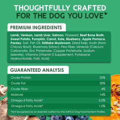 Farmland Traditions Good List grain-free dog food without corn, soy, or wheat.