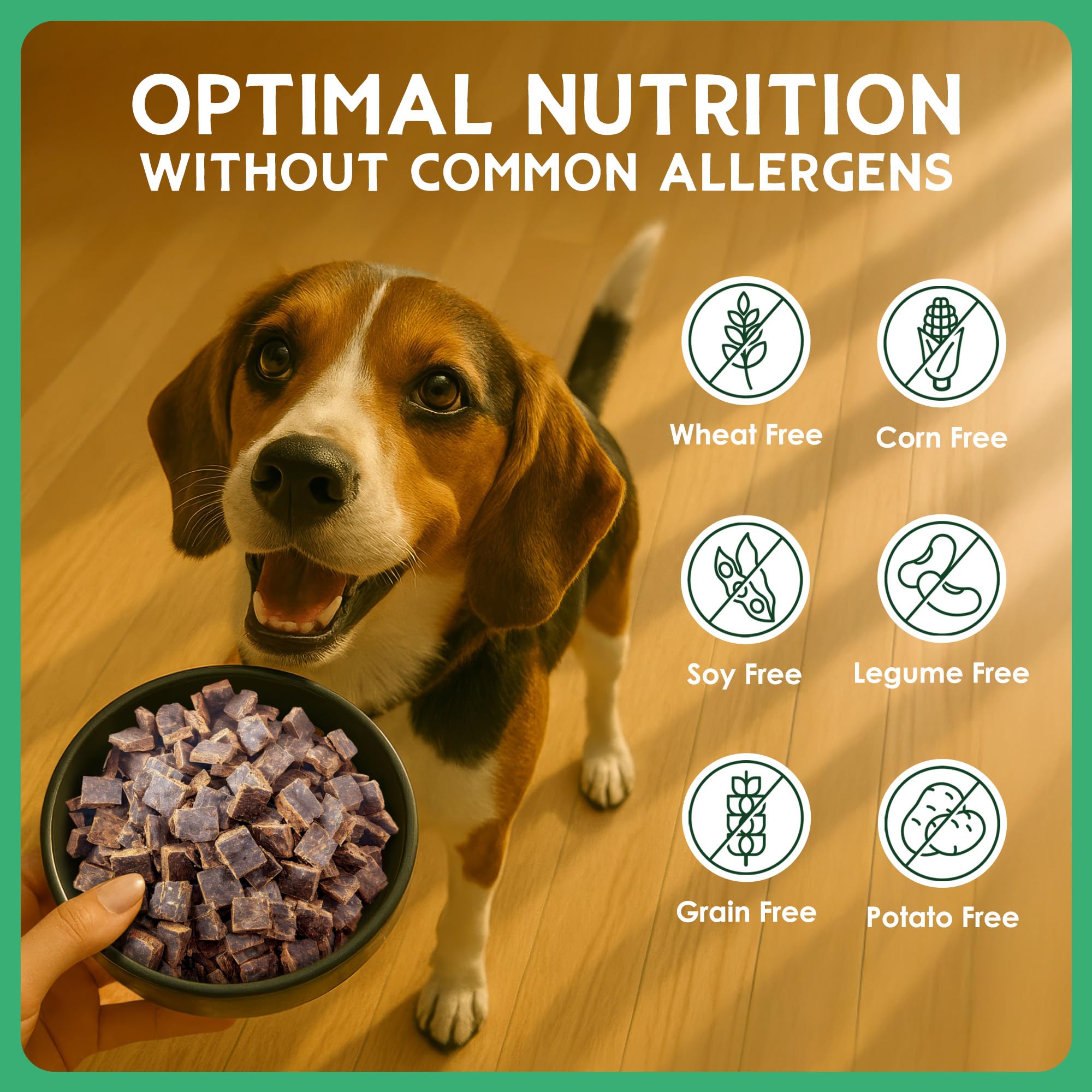 Farmland Traditions Good List jerky-texture dog treat image highlights tender, flavor-rich bite.
