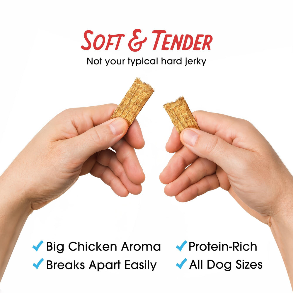 Farmland Traditions no antibiotics label on chicken jerky