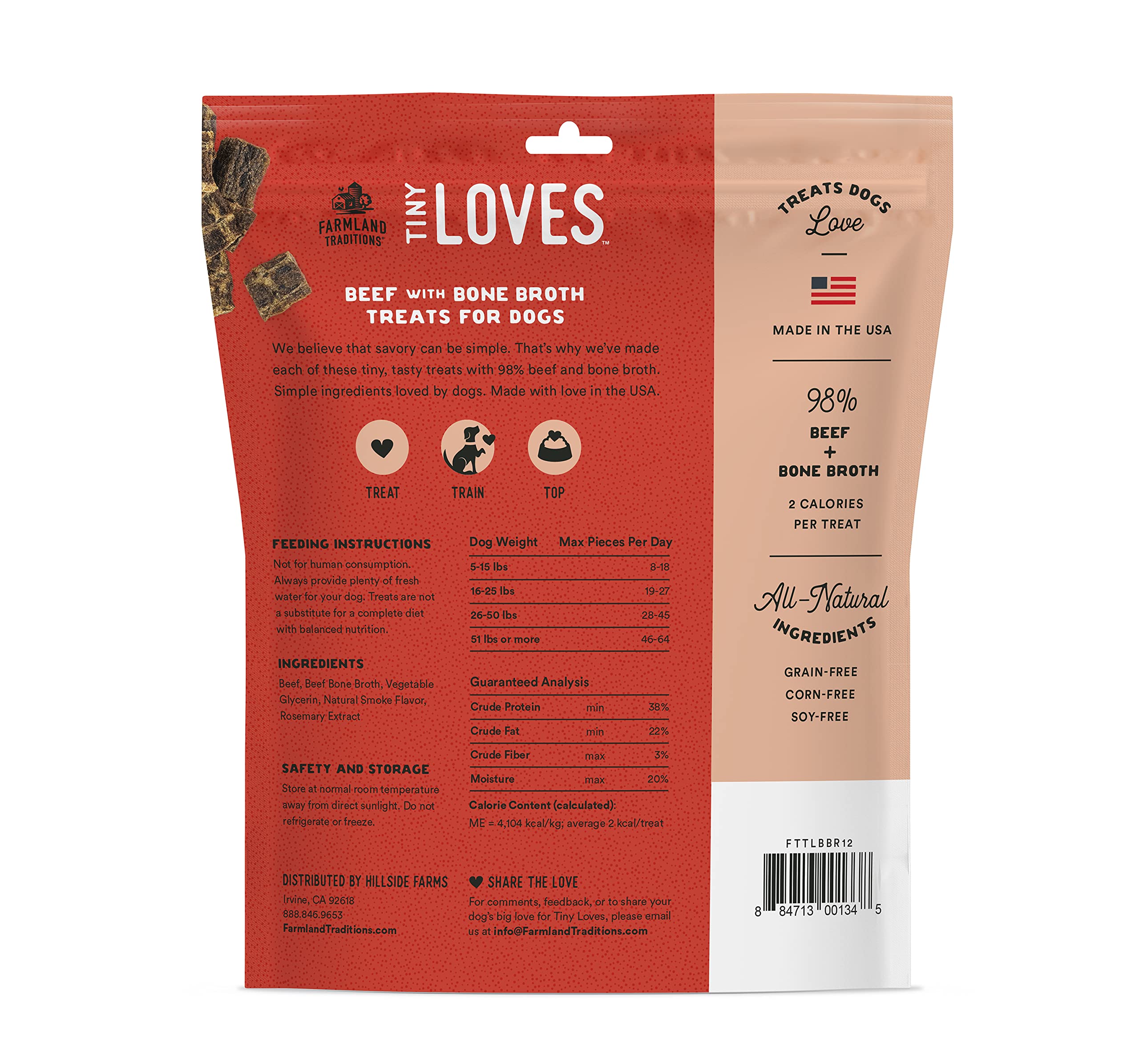 Tiny Loves Jerky Trainer bites in a resealable bag, showcasing limited ingredients.