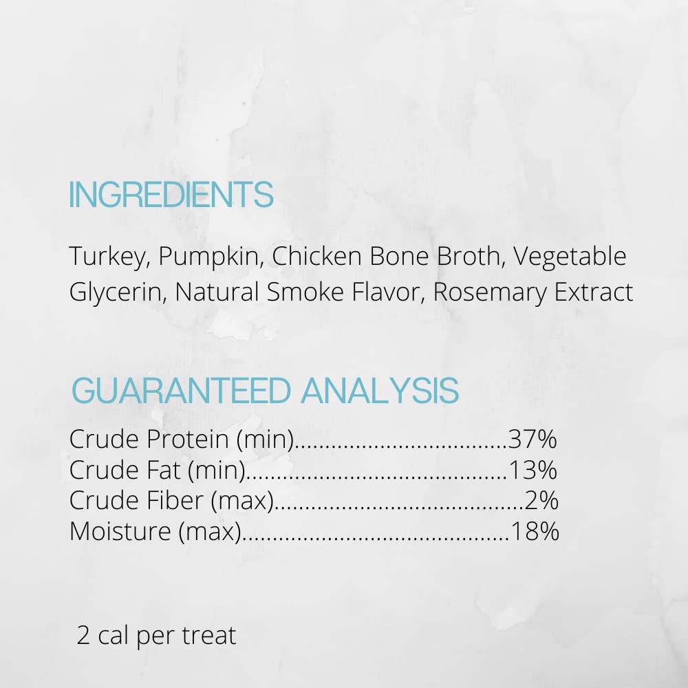 Farmland Traditions 98% turkey and pumpkin with bone broth bites.