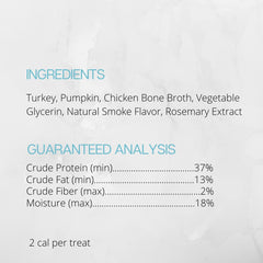 Farmland Traditions 98% turkey and pumpkin with bone broth bites.