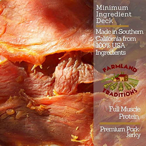 Farmland Traditions USA Made 2 lb pork jerky dog treats serving size ready for training