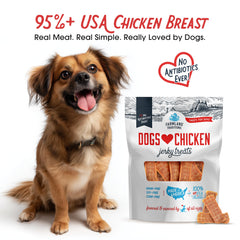 Farmland Traditions USA-raised chicken close-up, high-protein snack for healthy dogs.