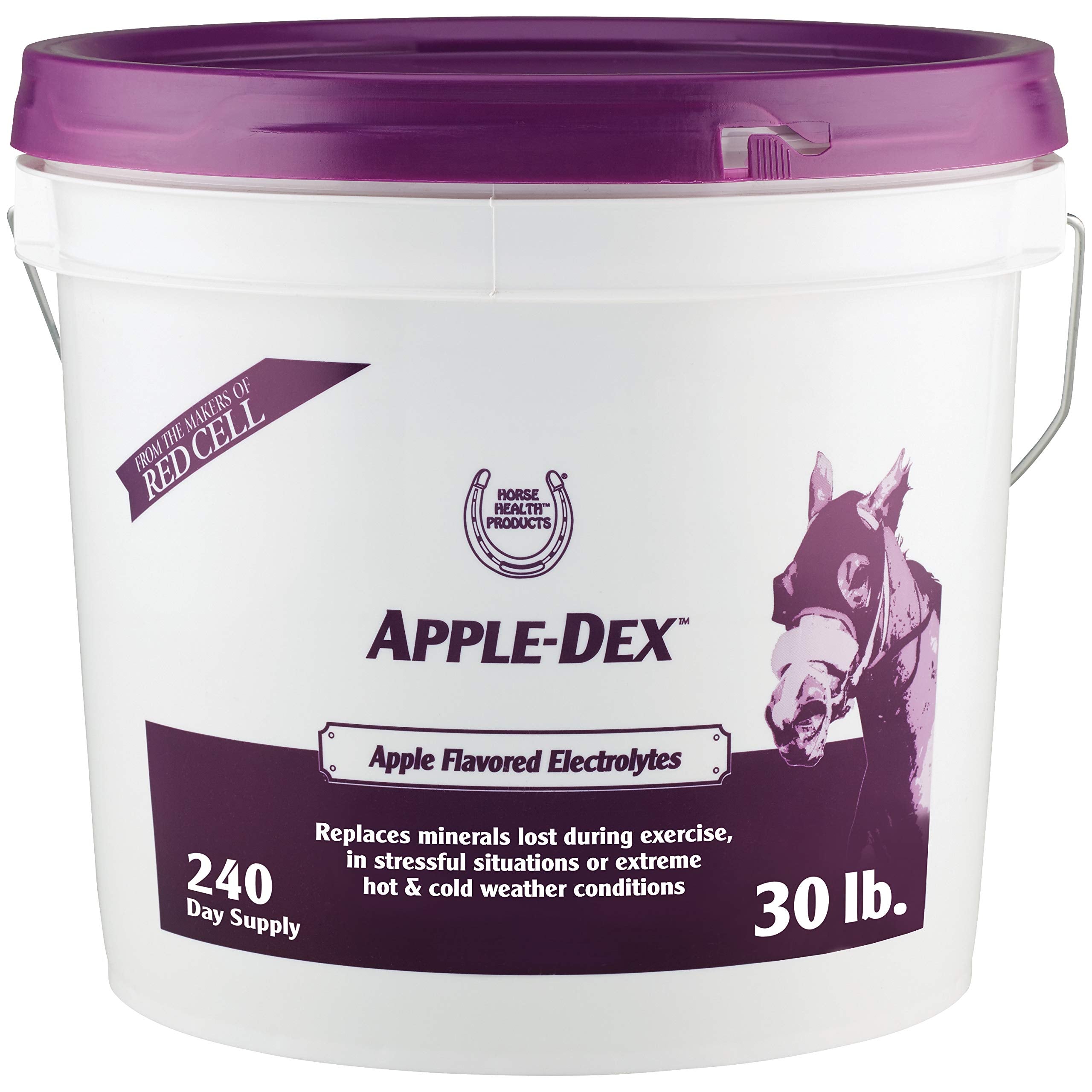 Farnam Apple-Dex bag label showing electrolyte formula for daily equine hydration