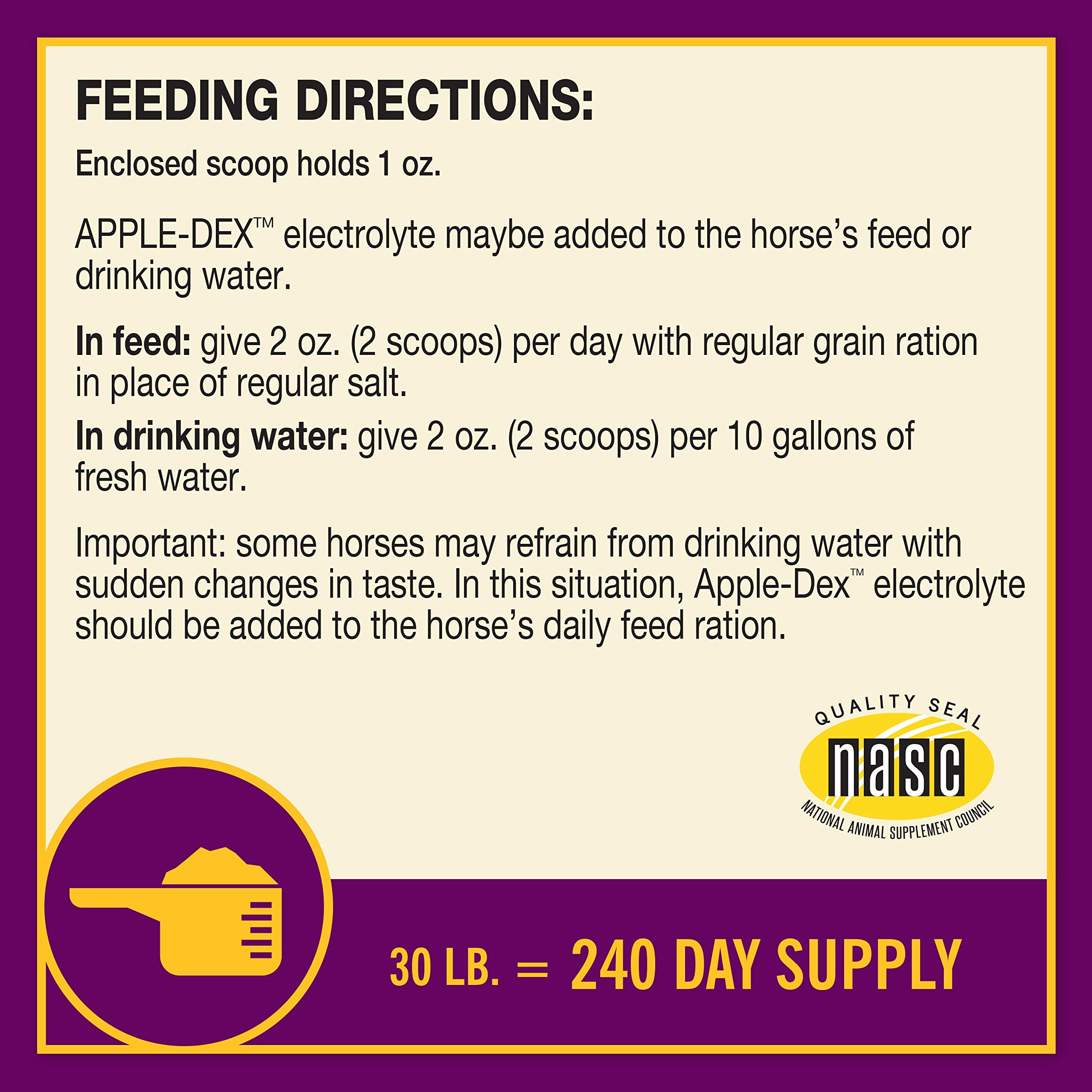 Farnam Apple-Dex packaging on display highlighting 240-day supply