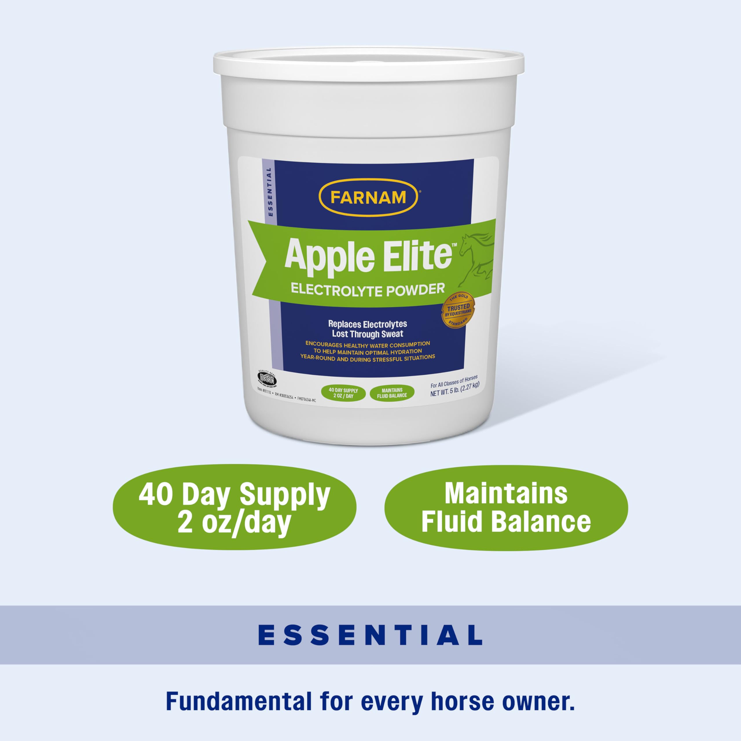 Horse drinking water after Farnam Apple Elite electrolyte powder use