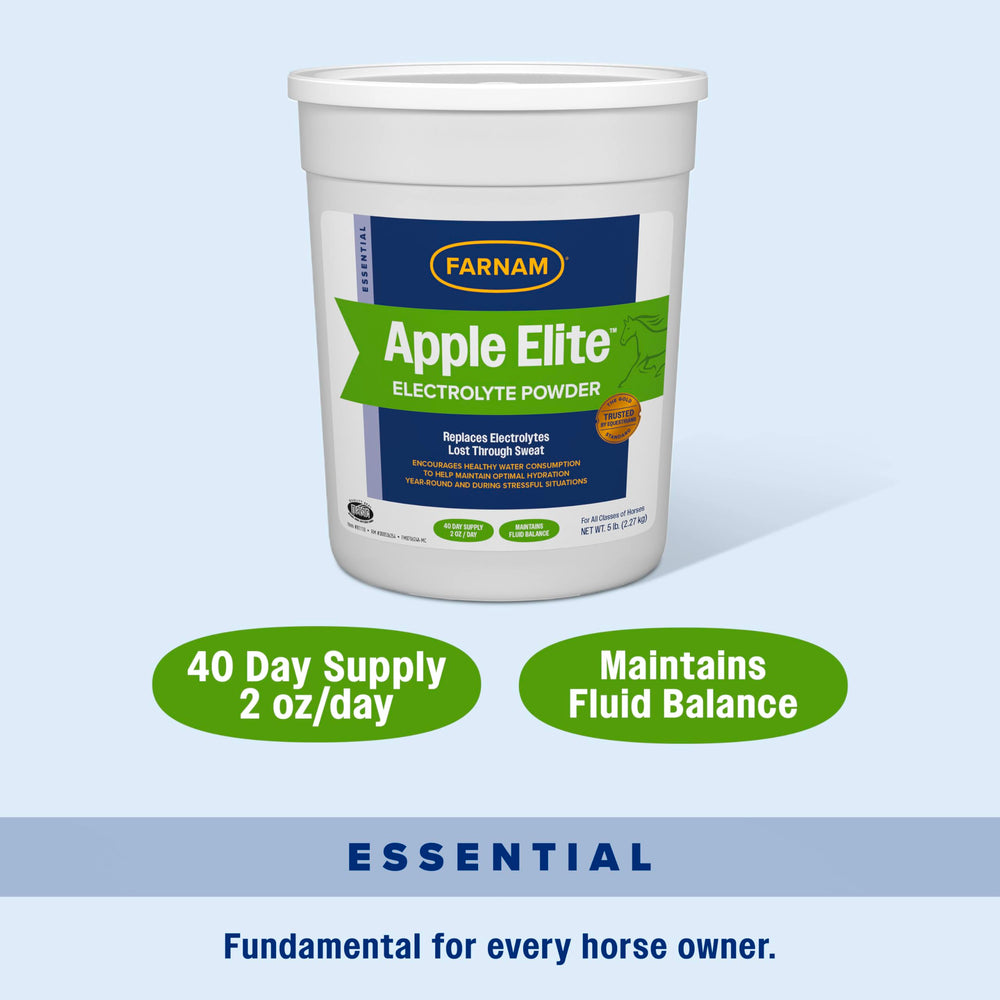 Horse drinking water after Farnam Apple Elite electrolyte powder use