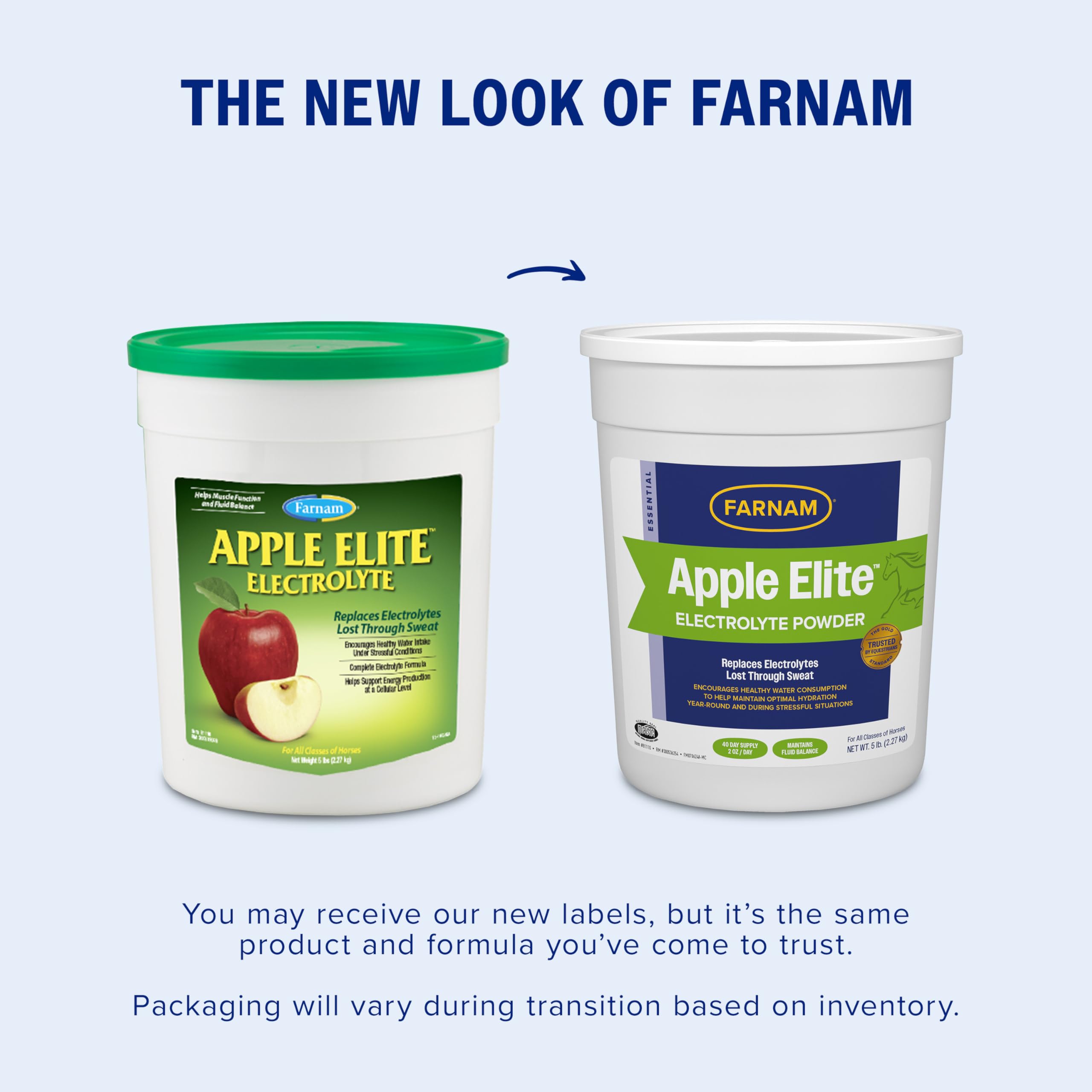 Scoop of Farnam Apple Elite electrolyte powder ready to mix with feed