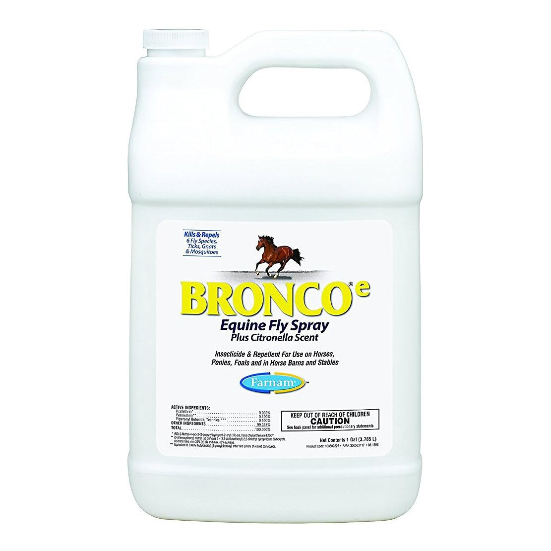 Farnam Bronco Equine Fly Spray bottle for easy application and lasting protection.