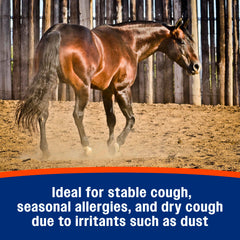 Farnam Cough Free pellets bottle close-up with label and feeding directions.