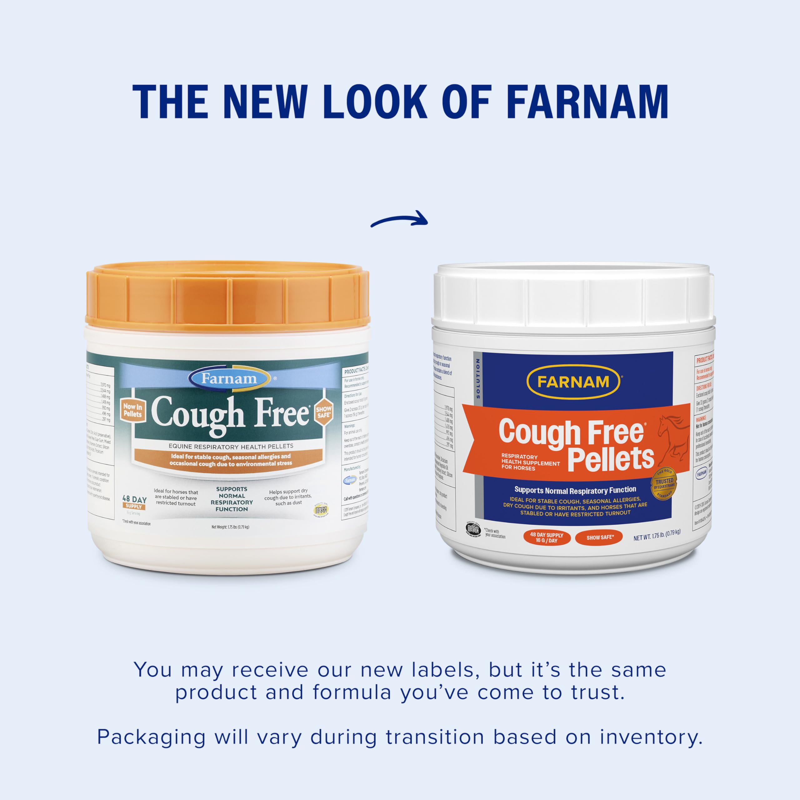 Farnam Cough Free pellets in feeding bowl illustrate palatability for horses