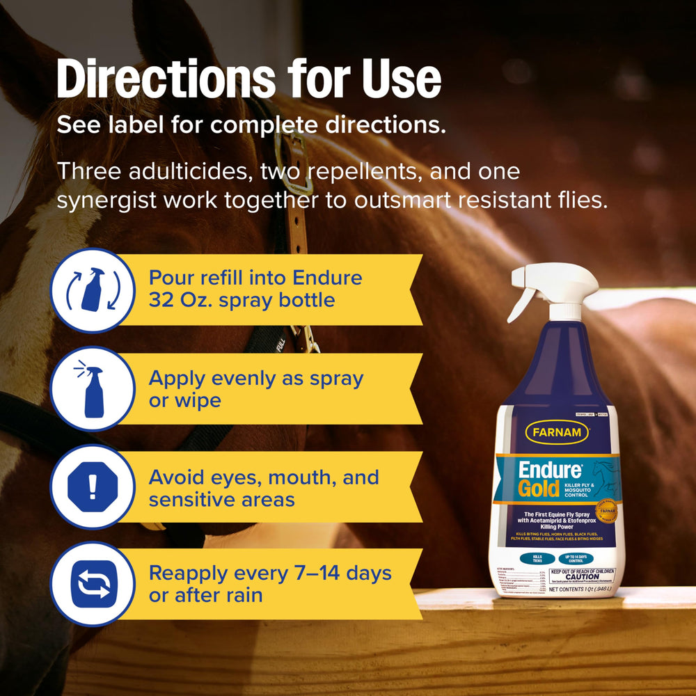 Farnam Endure Gold provides up to 14 days of protection after application.