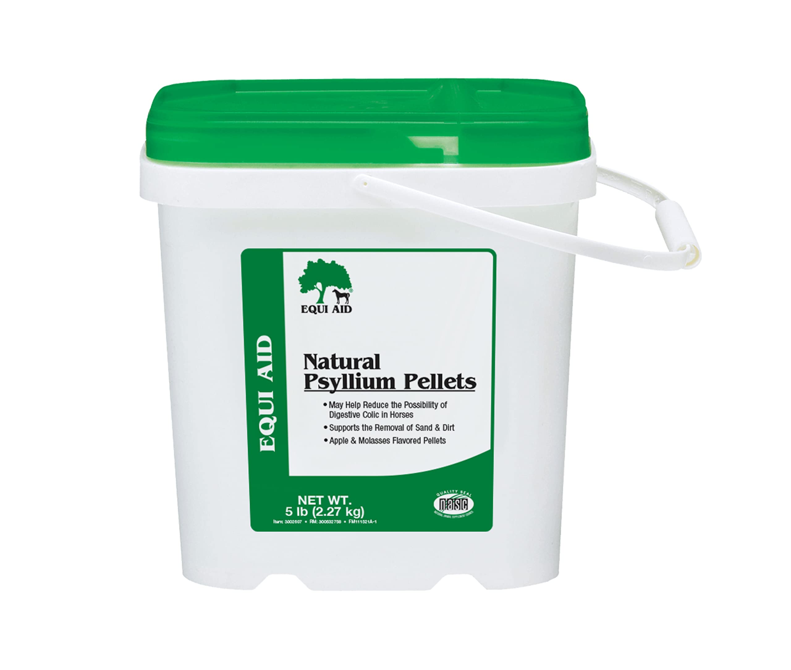 Farnam Equi Aid psyllium pellets mixed with feed to support digestive health.