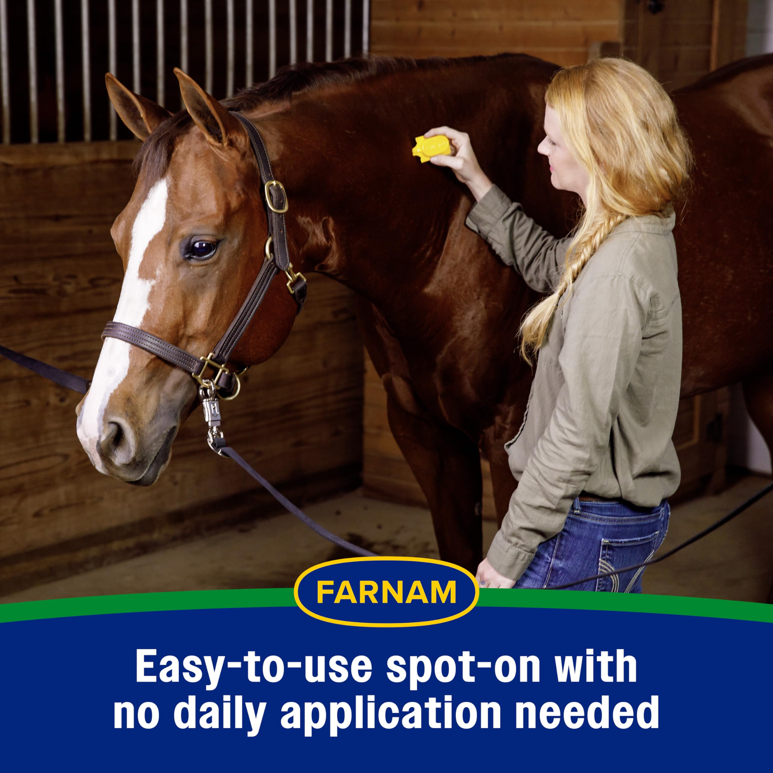 Spot-on coverage from Farnam Equi-Spot simplifies fly control.