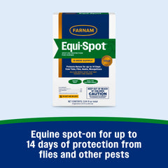 Horse protected in pasture with Farnam Equi-Spot fly control.