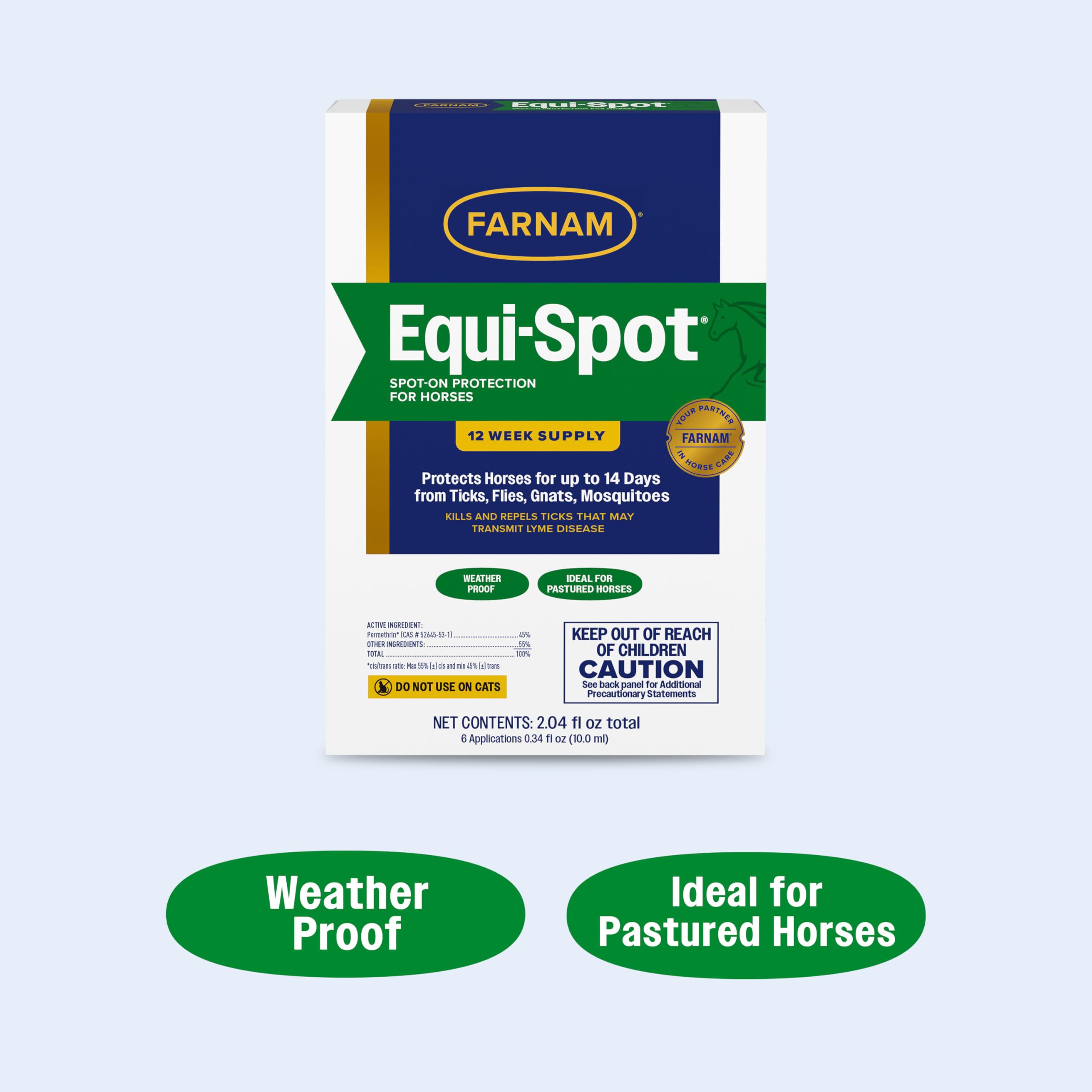 Packaging display featuring Farnam Equi-Spot for sale.