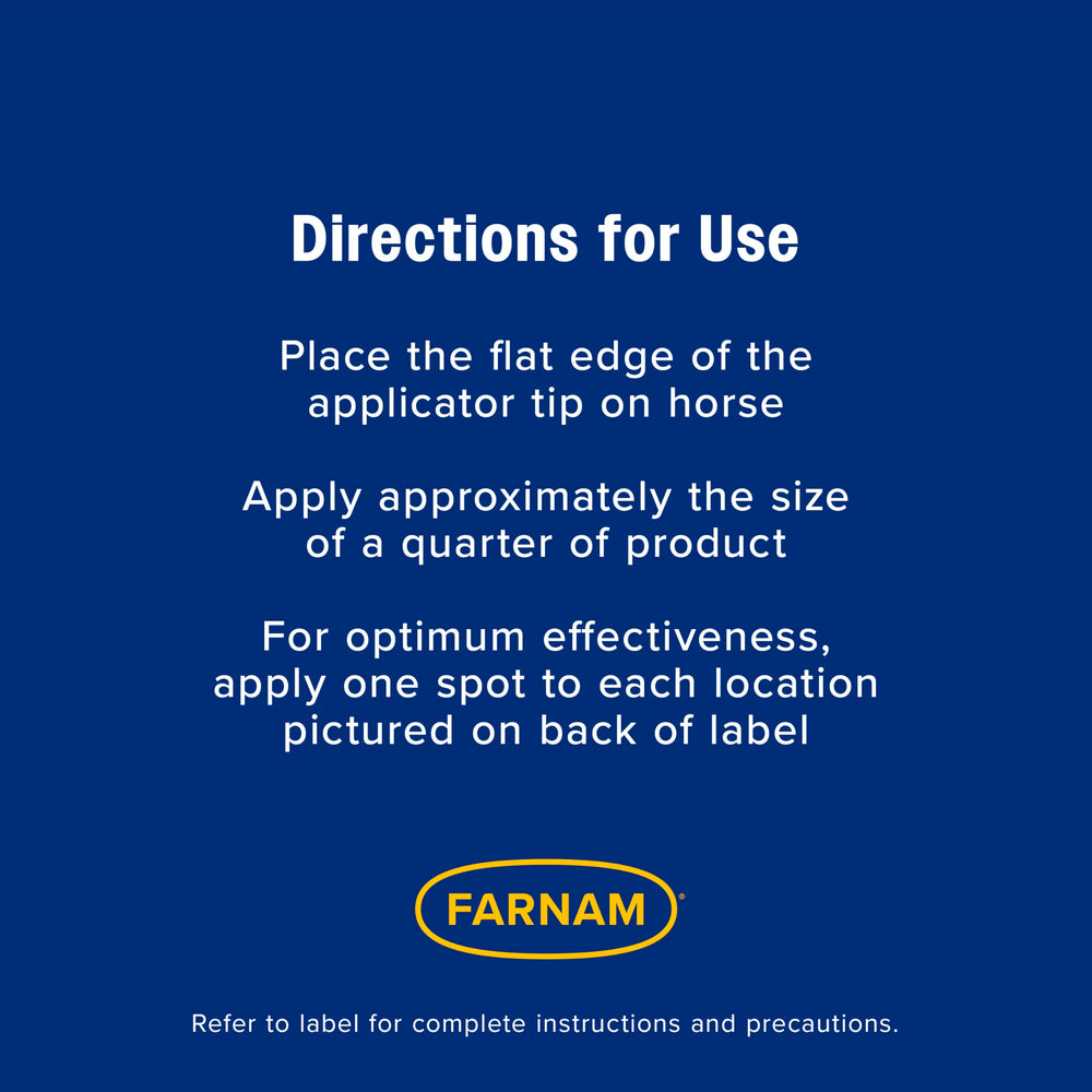 Tube tip enables precise Farnam Equi-Spot application.