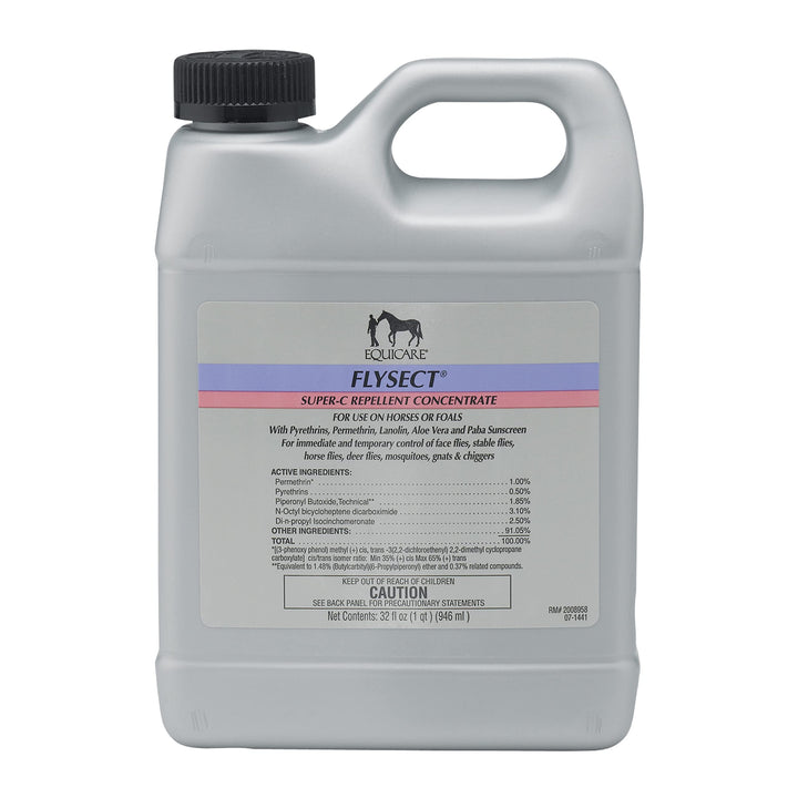 Farnam Equicare Flysect Super-C concentrate bottle ready to mix for horse fly control.